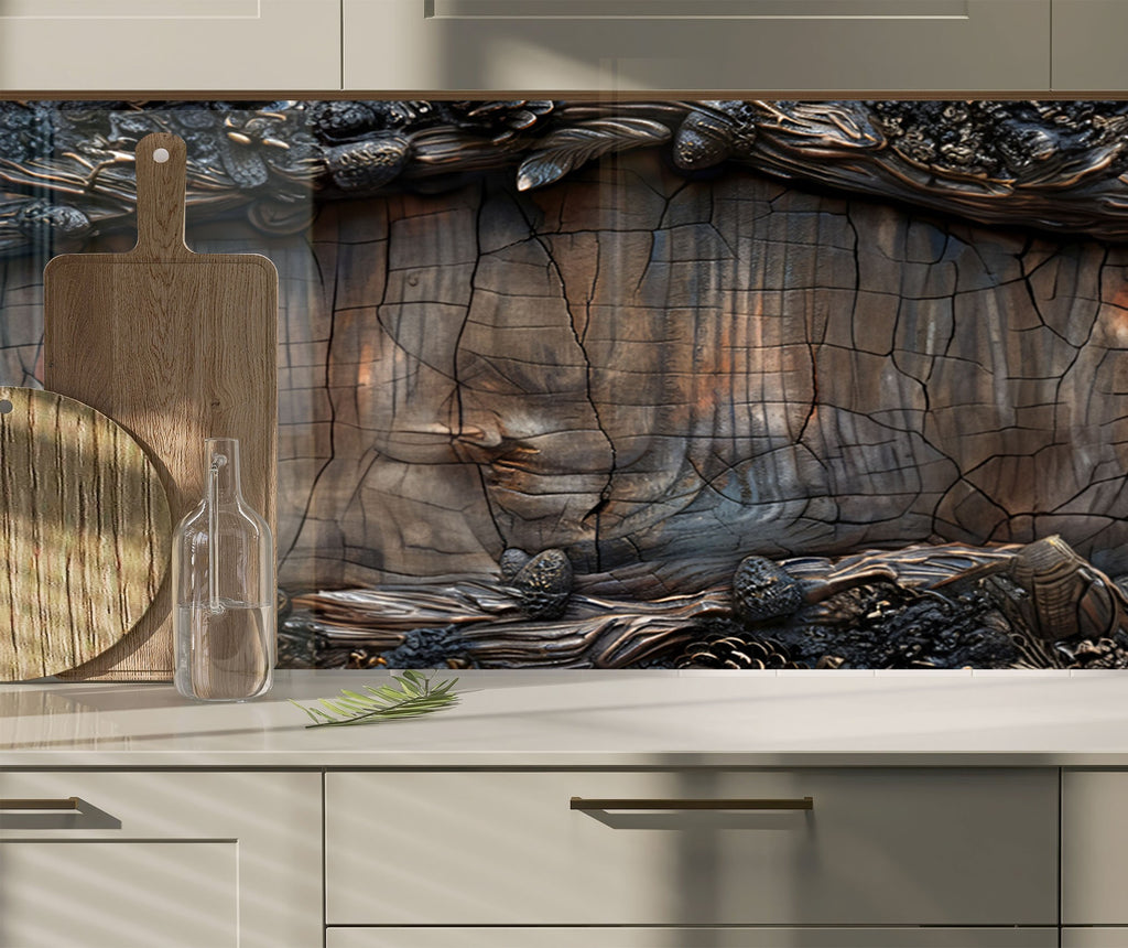 Tree Trunk - Glass Kitchen Backsplash-BacksplashArtworks