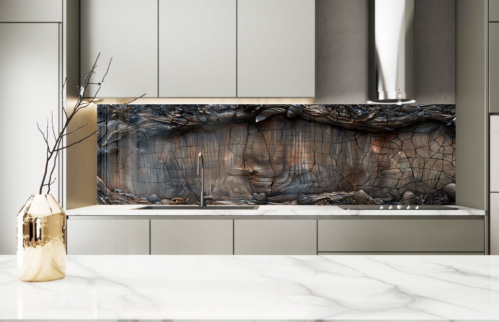 Tree Trunk - Glass Kitchen Backsplash-BacksplashArtworks