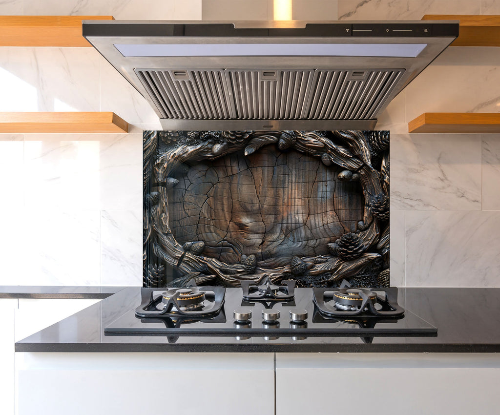 Tree Trunk - Glass Kitchen Backsplash-BacksplashArtworks