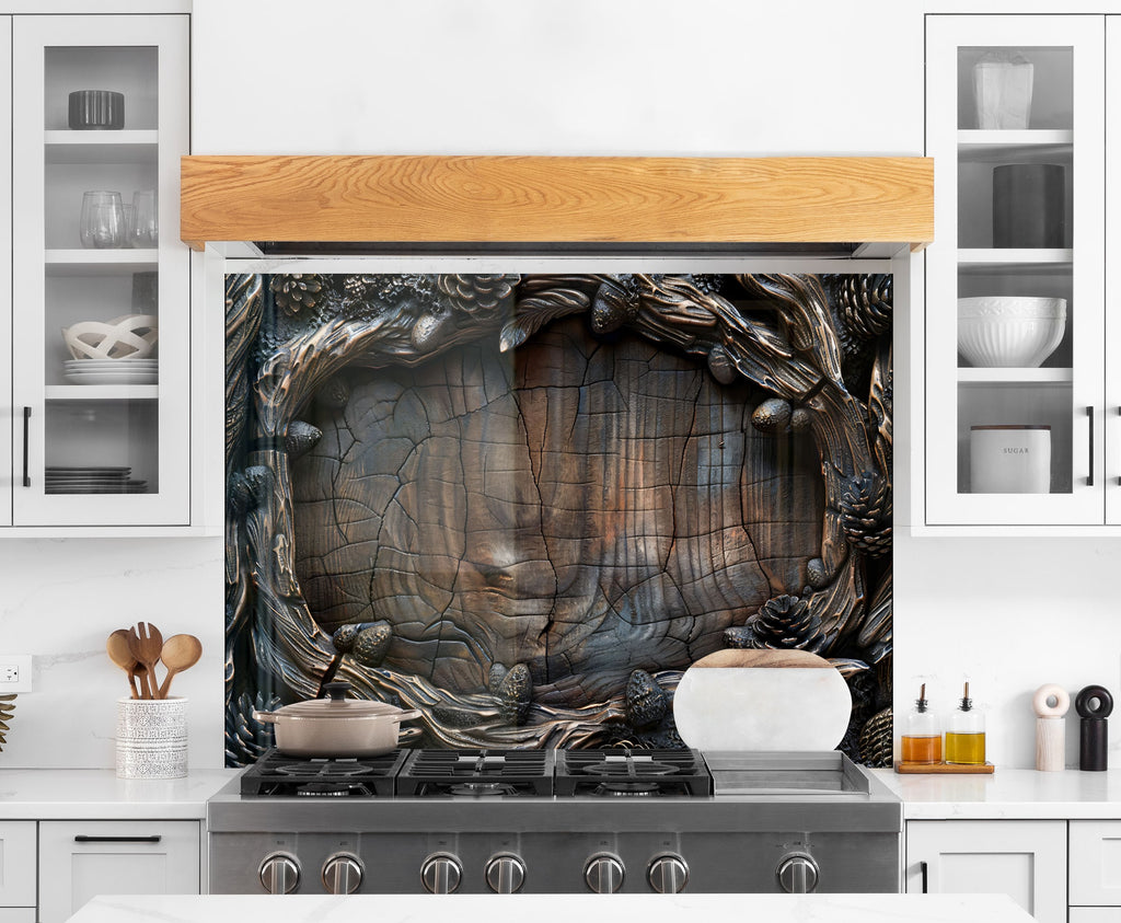 Tree Trunk - Glass Kitchen Backsplash-BacksplashArtworks