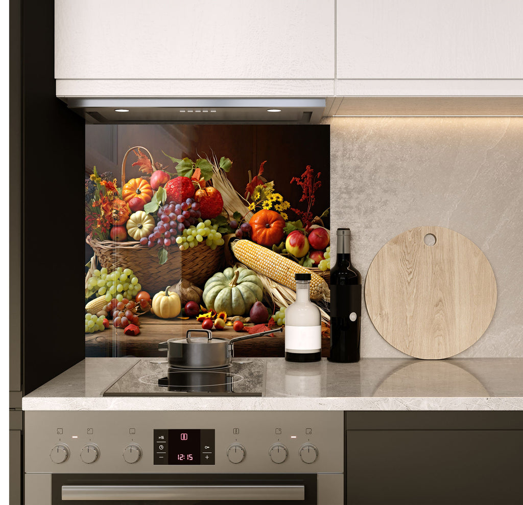 a kitchen with a stove top oven next to a cutting board