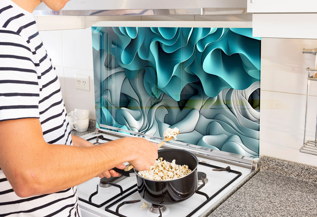 a man is cooking popcorn on the stove