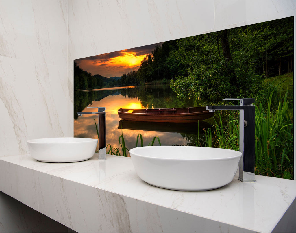 a couple of white bowls sitting on top of a counter