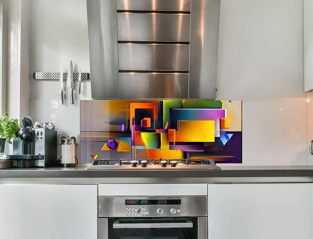 a kitchen with a stainless steel stove top oven