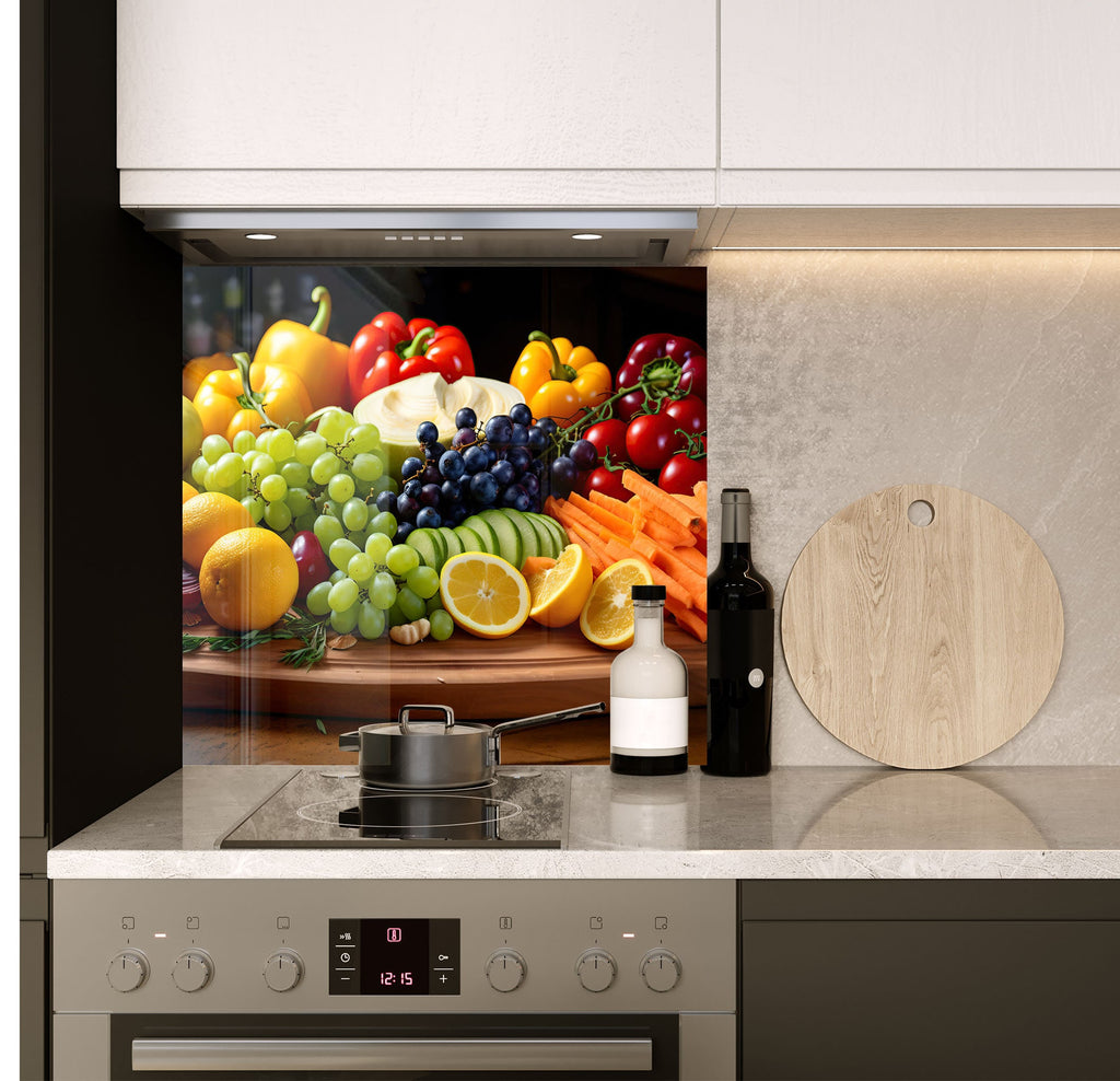 a kitchen with a cutting board and a cutting board on the counter