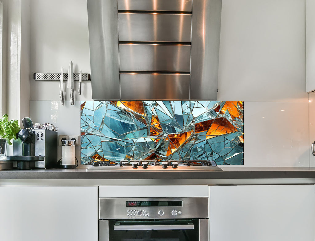 a kitchen with a stainless steel stove top oven