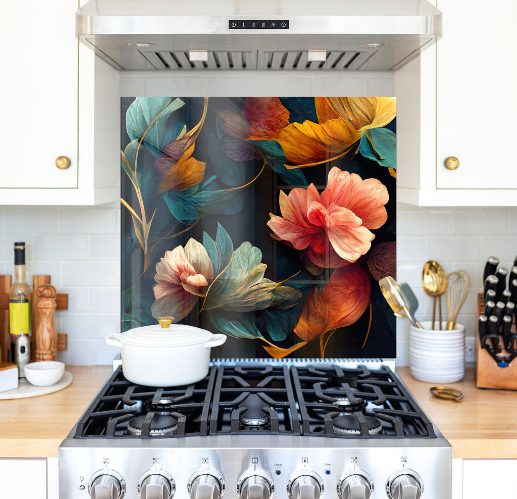 a stove top oven sitting inside of a kitchen