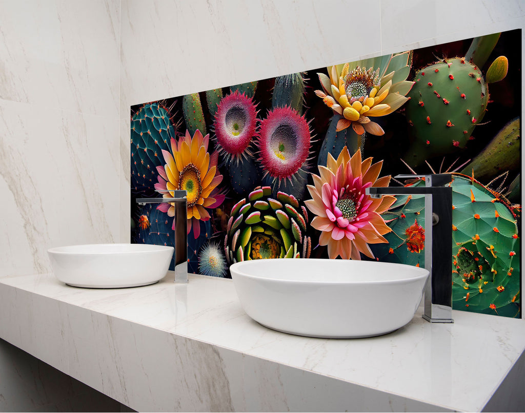 two white bowls on a counter in a bathroom