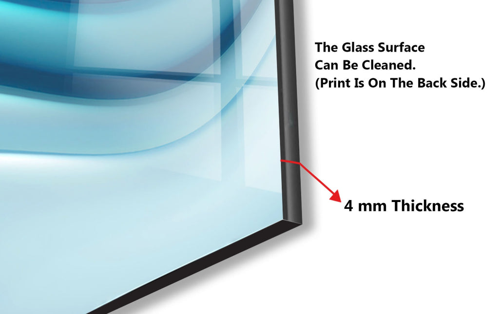 a picture of a glass surface with the words glass surface can be cleaned, print