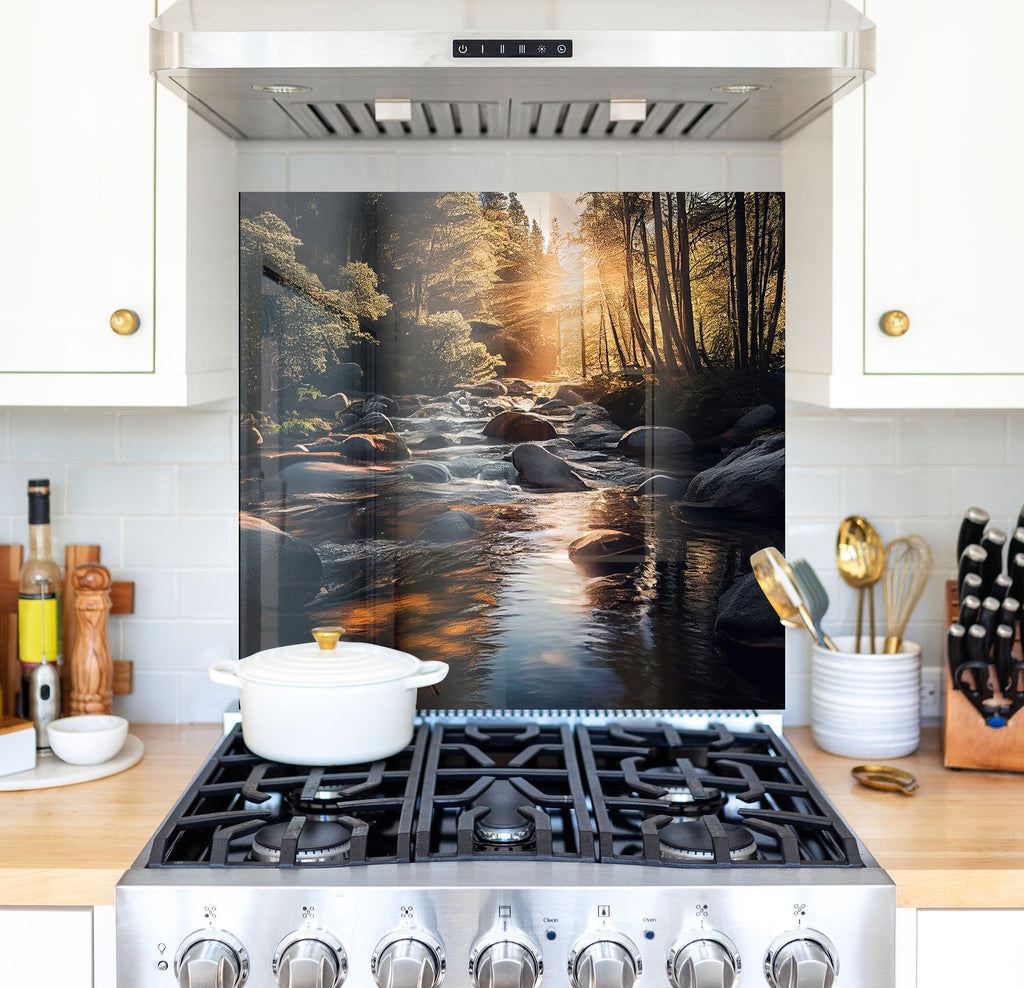 a stove top oven sitting inside of a kitchen