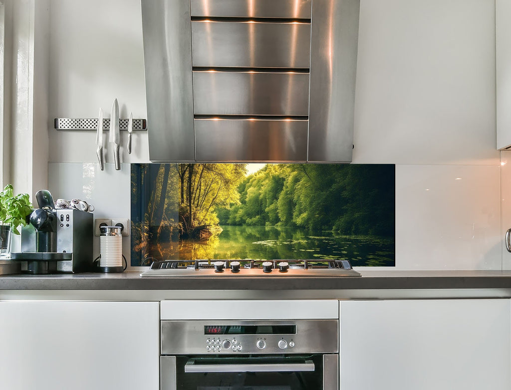 a stove top oven sitting inside of a kitchen