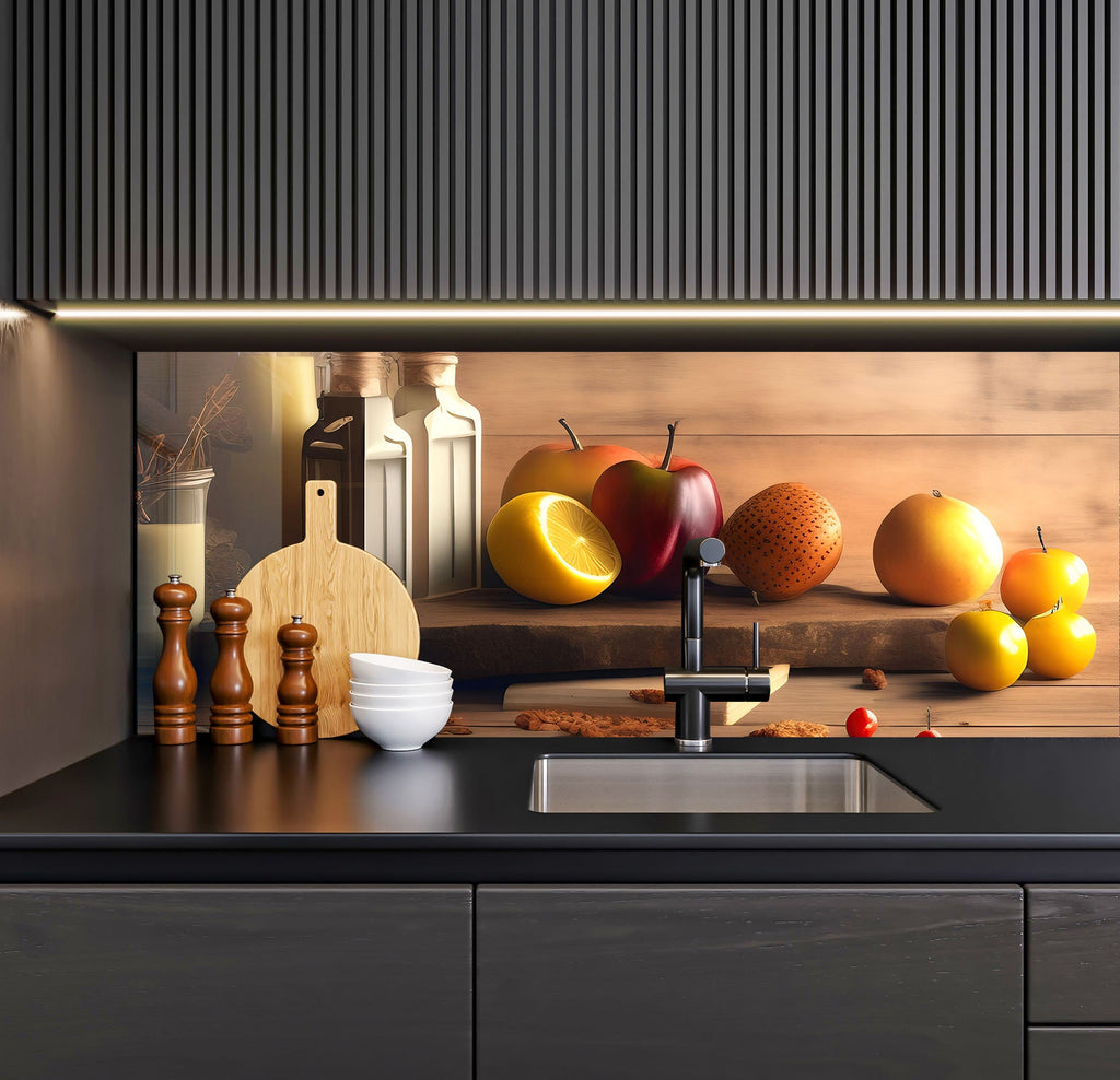 a kitchen with a sink and a counter top