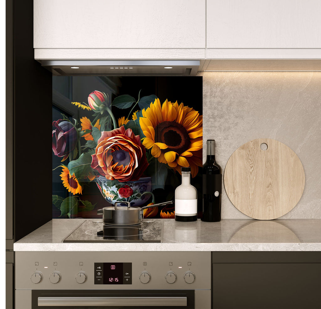 a stove top oven sitting inside of a kitchen