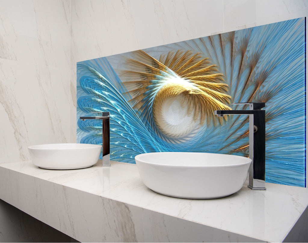 two white bowls on a counter in a bathroom