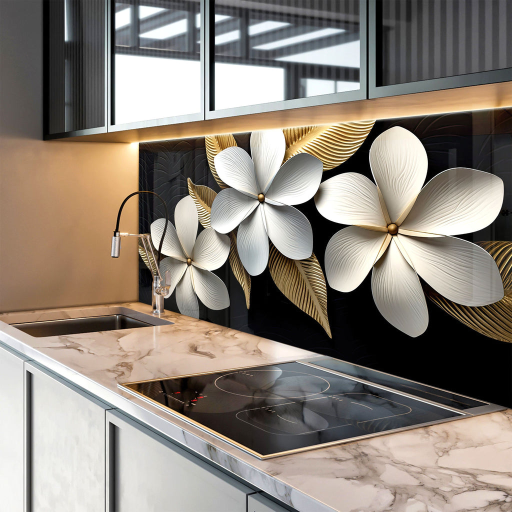 a kitchen with a stove top and a sink