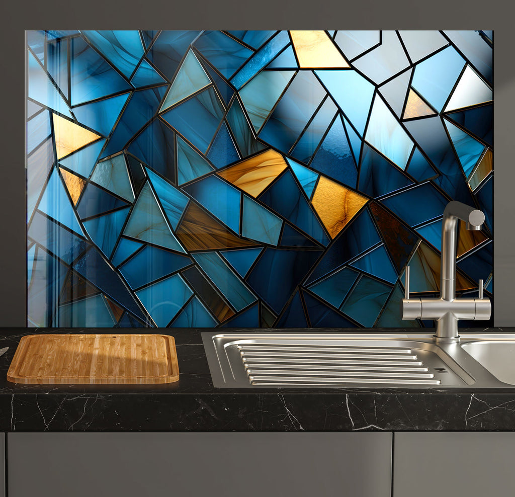 a kitchen counter with a sink and a wooden cutting board