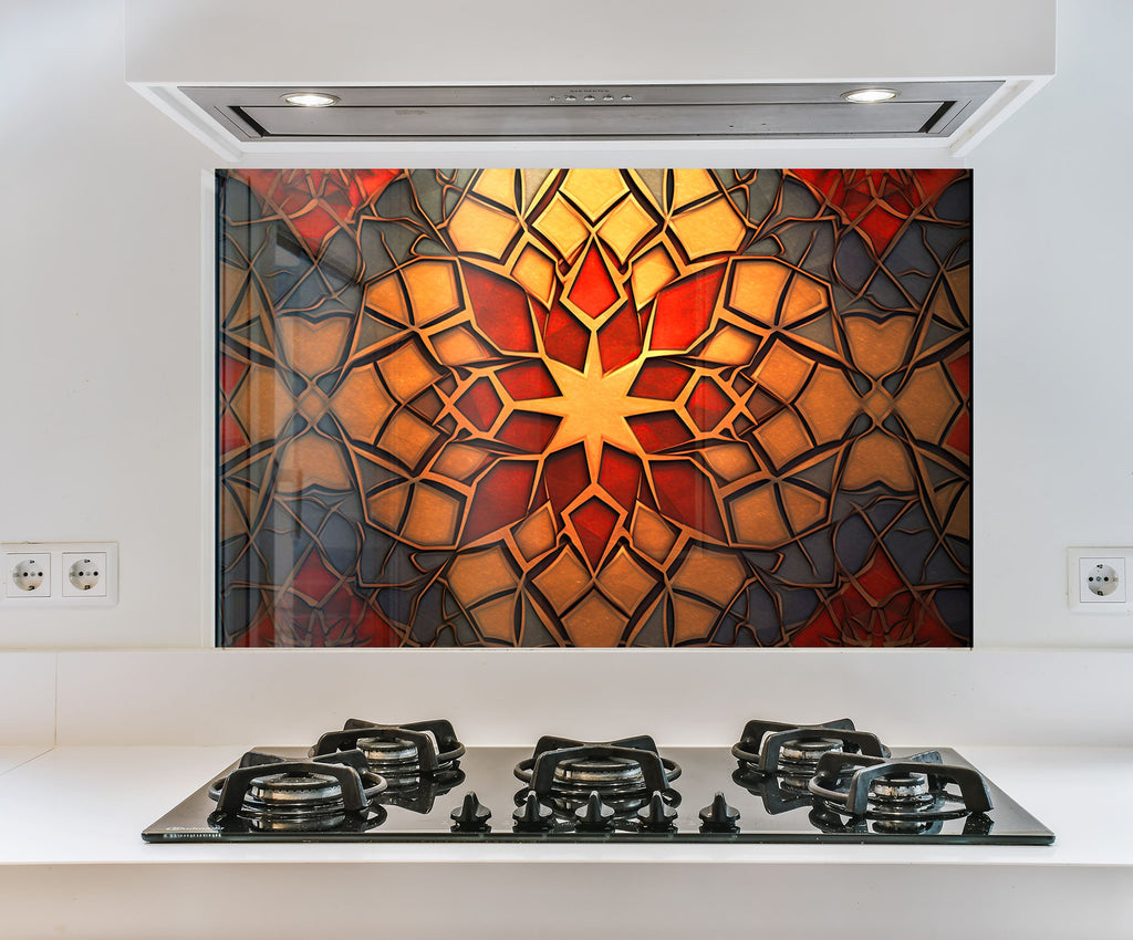 a picture of a kitchen with a stove top