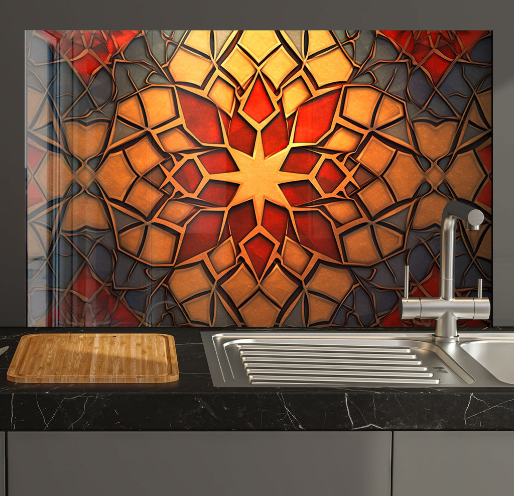 a kitchen counter with a sink and a cutting board