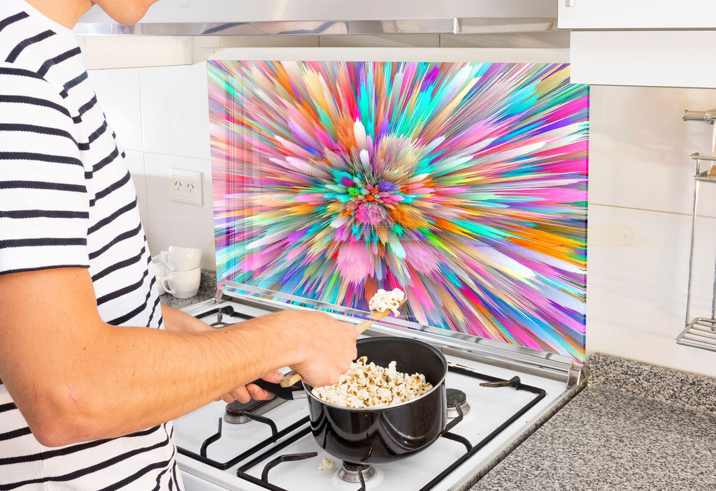 a man is cooking popcorn on the stove