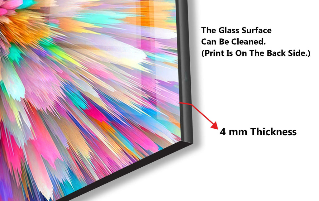 a picture of a multicolored painting with a description