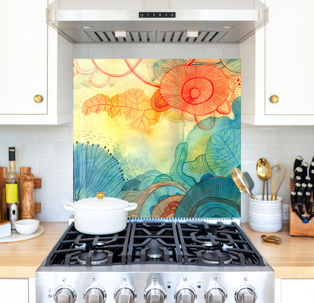 a stove top oven sitting inside of a kitchen