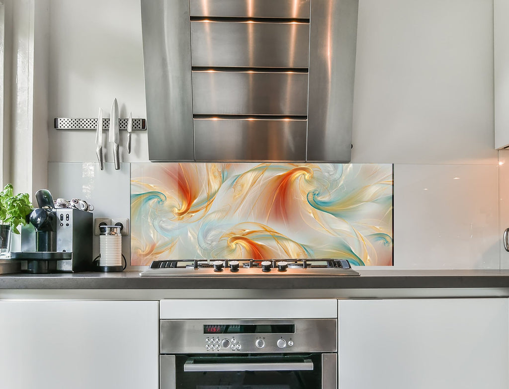 a stainless steel stove top oven sitting inside of a kitchen