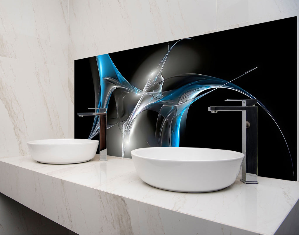 two white bowls on a counter with a black background