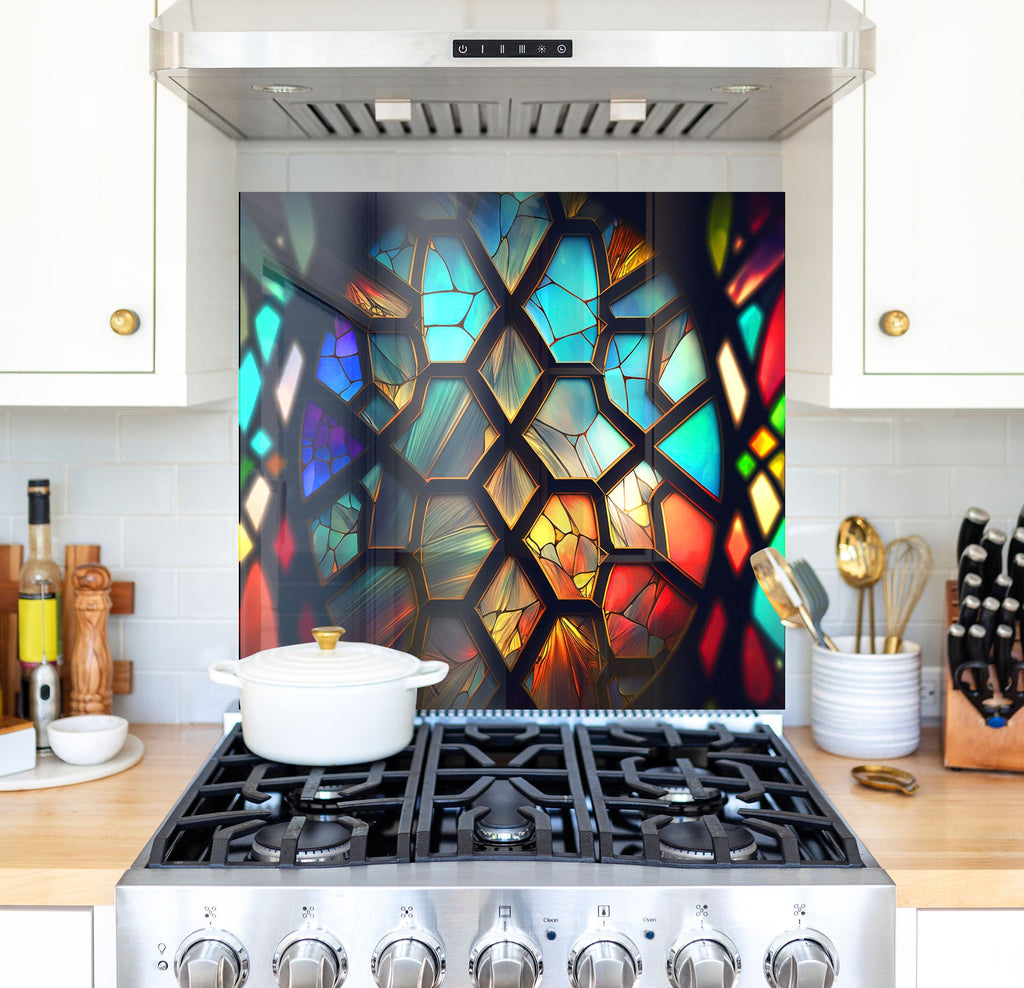 a stove top oven sitting inside of a kitchen