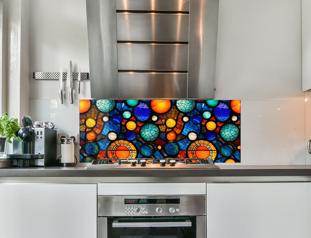 a kitchen with a stainless steel stove top oven