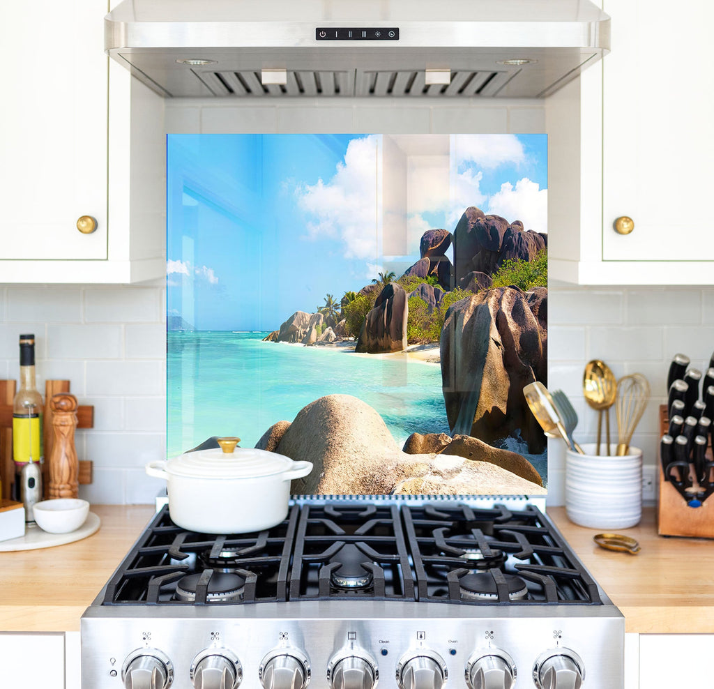 a stove top oven sitting inside of a kitchen