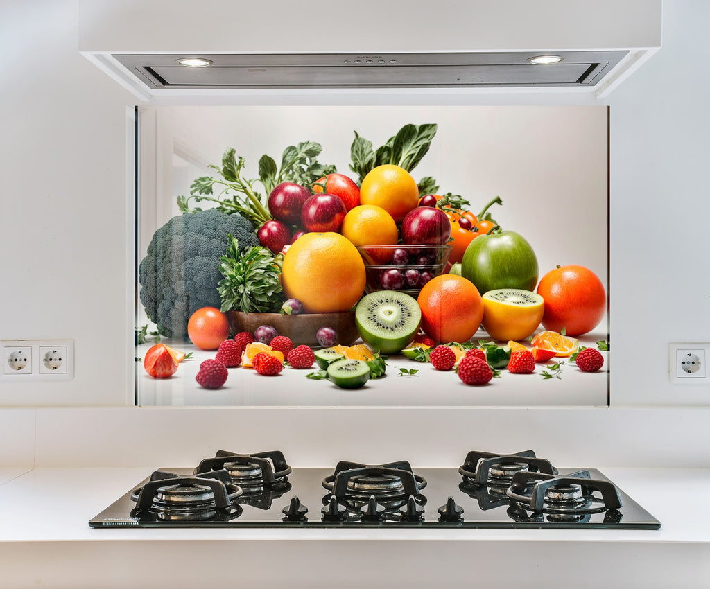 a picture of a bunch of fruits and vegetables on a stove