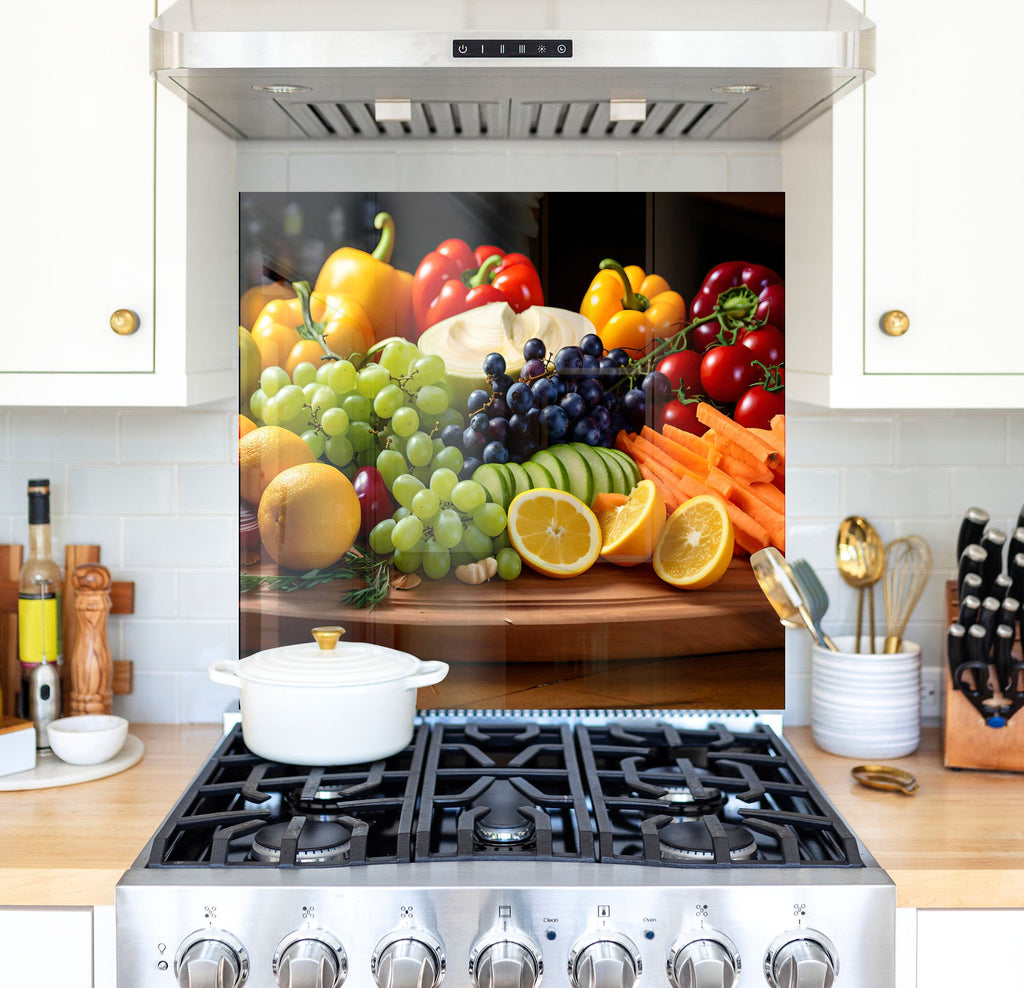 a picture of a bunch of fruit on a stove