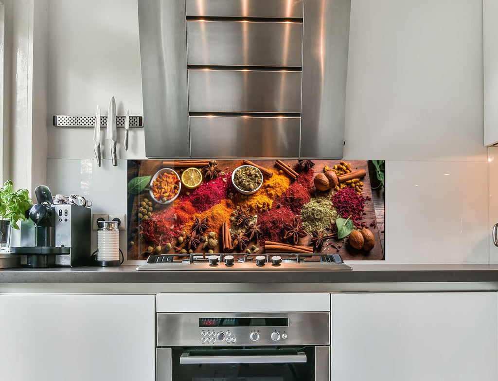 a kitchen with a stainless steel stove top oven