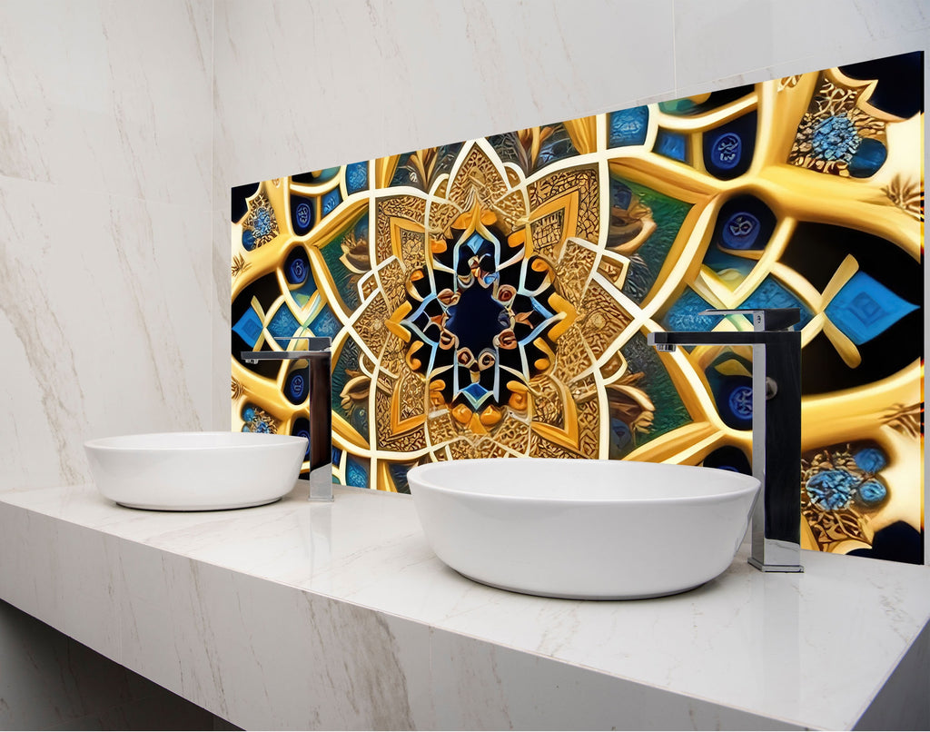 two bowls on a counter in a bathroom