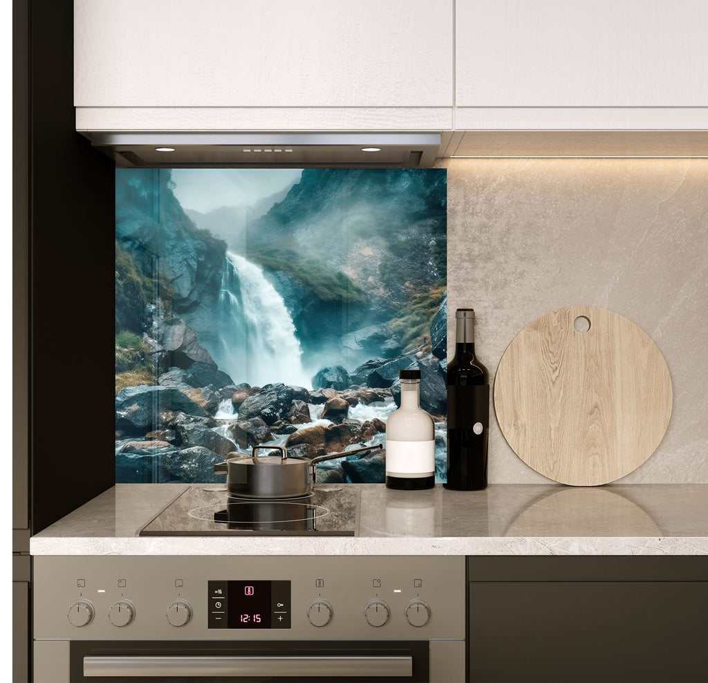 a stove top oven sitting inside of a kitchen