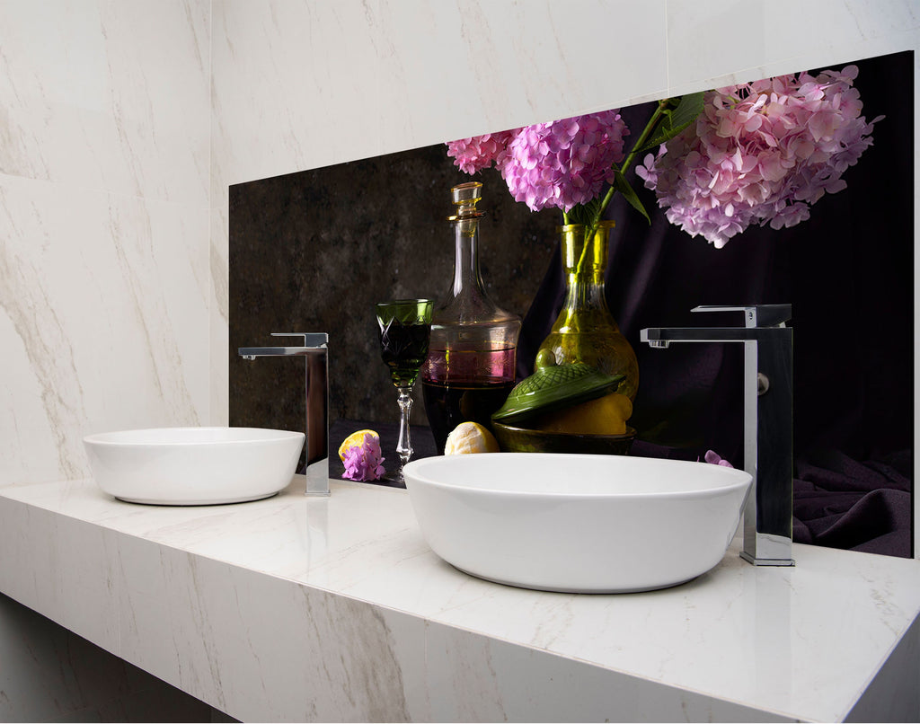 a couple of white bowls sitting on top of a counter