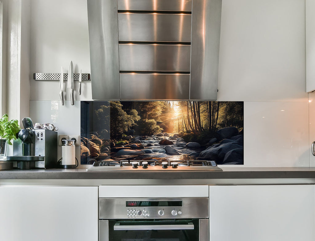 a stove top oven sitting inside of a kitchen