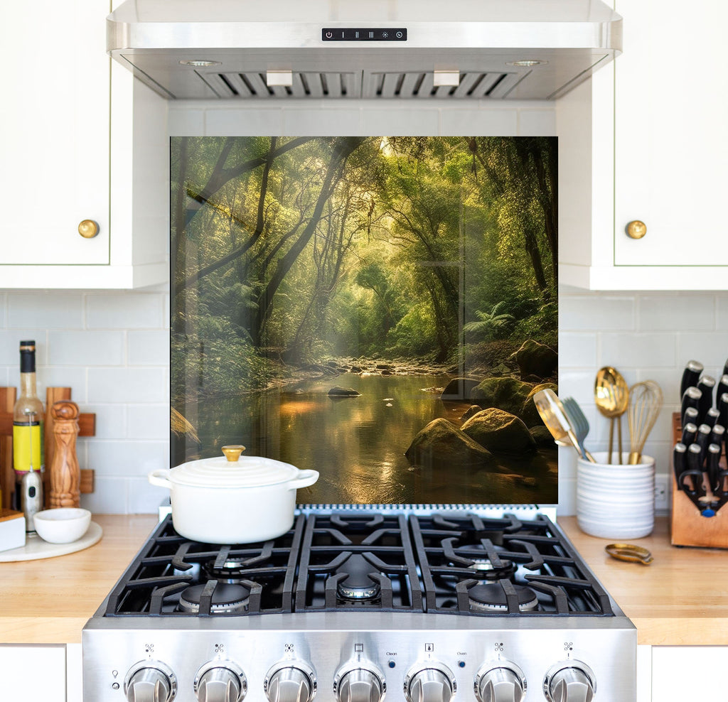 a stove top oven sitting inside of a kitchen