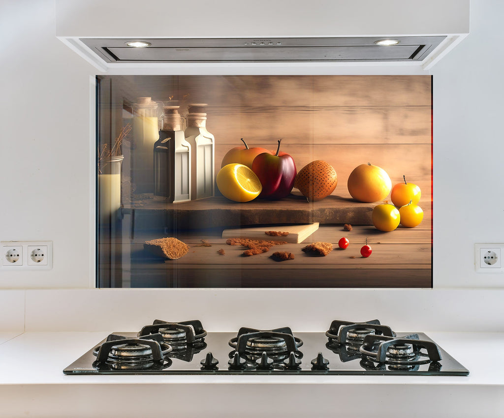 a picture of fruit on a stove top