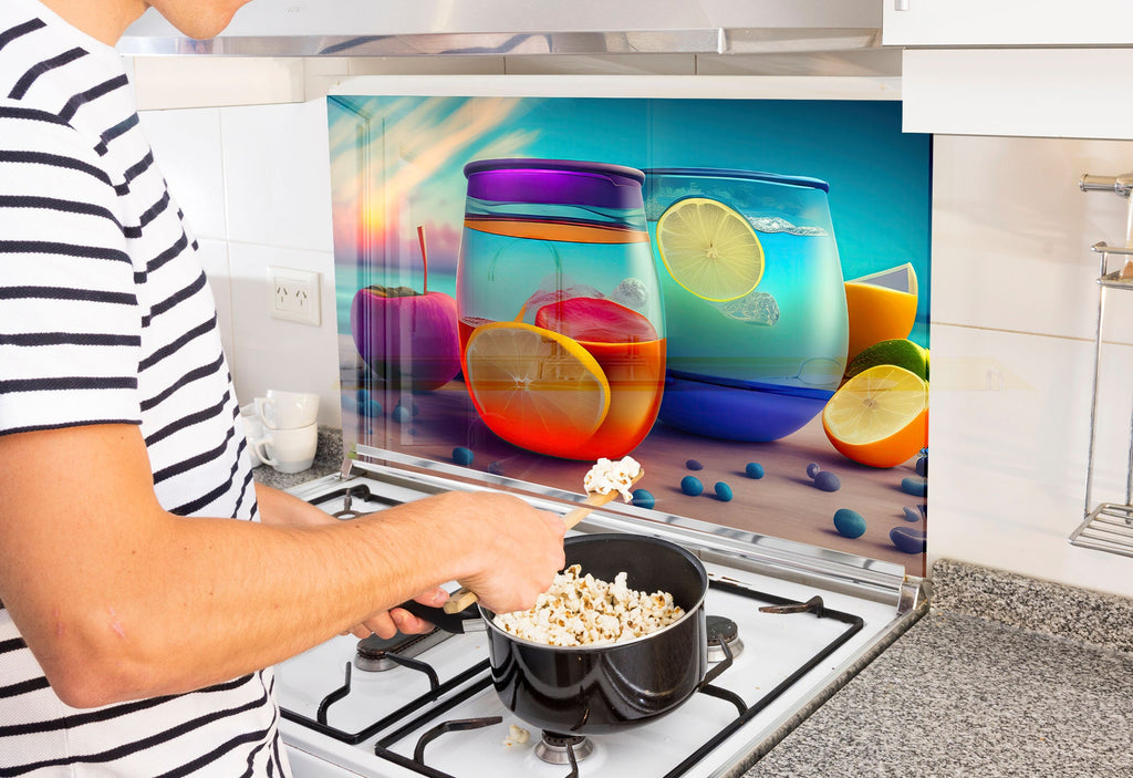 a man is cooking popcorn on the stove