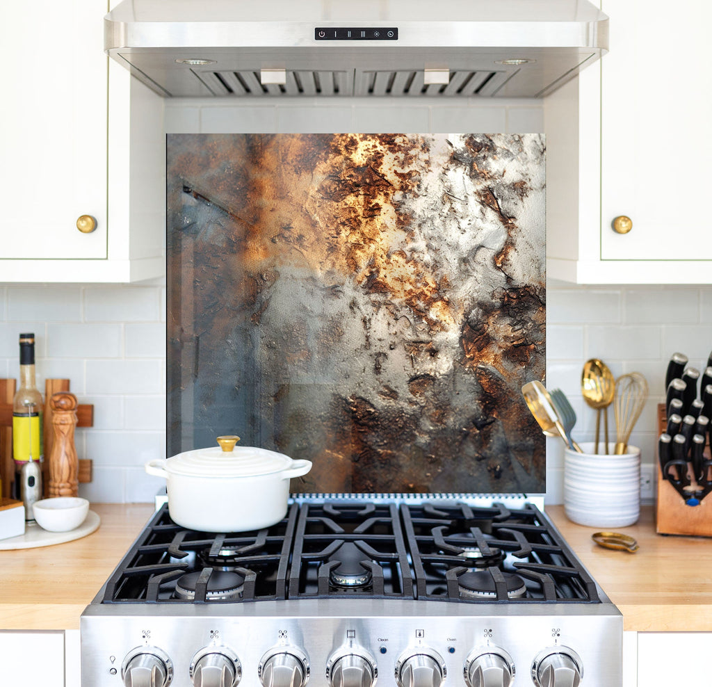 a stove top oven sitting inside of a kitchen