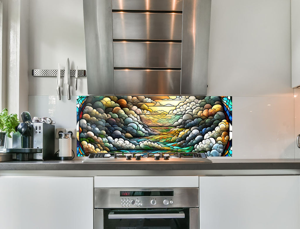 a stove top oven sitting inside of a kitchen