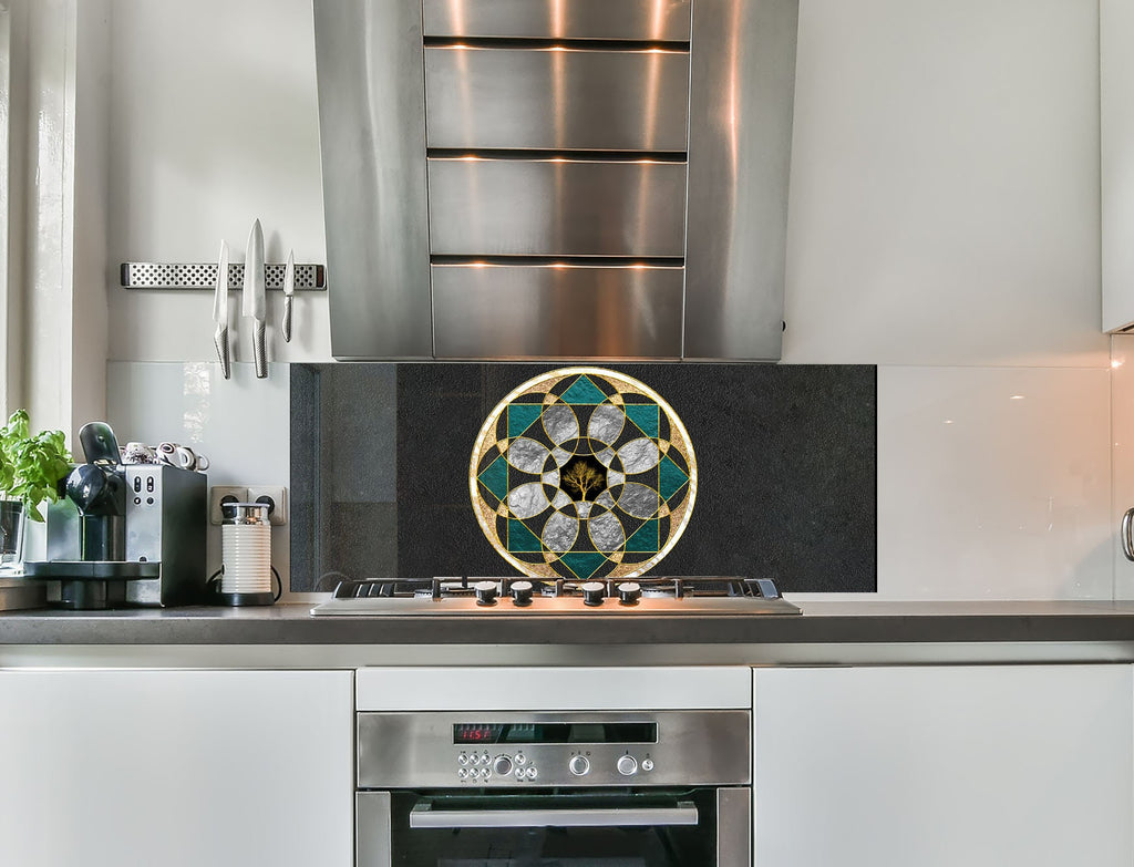 a stove top oven sitting inside of a kitchen