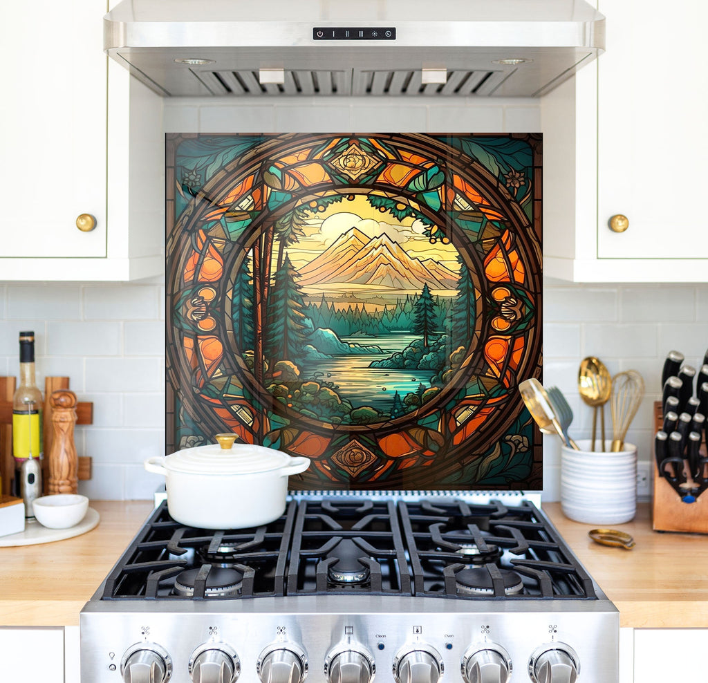 a stove top oven sitting inside of a kitchen